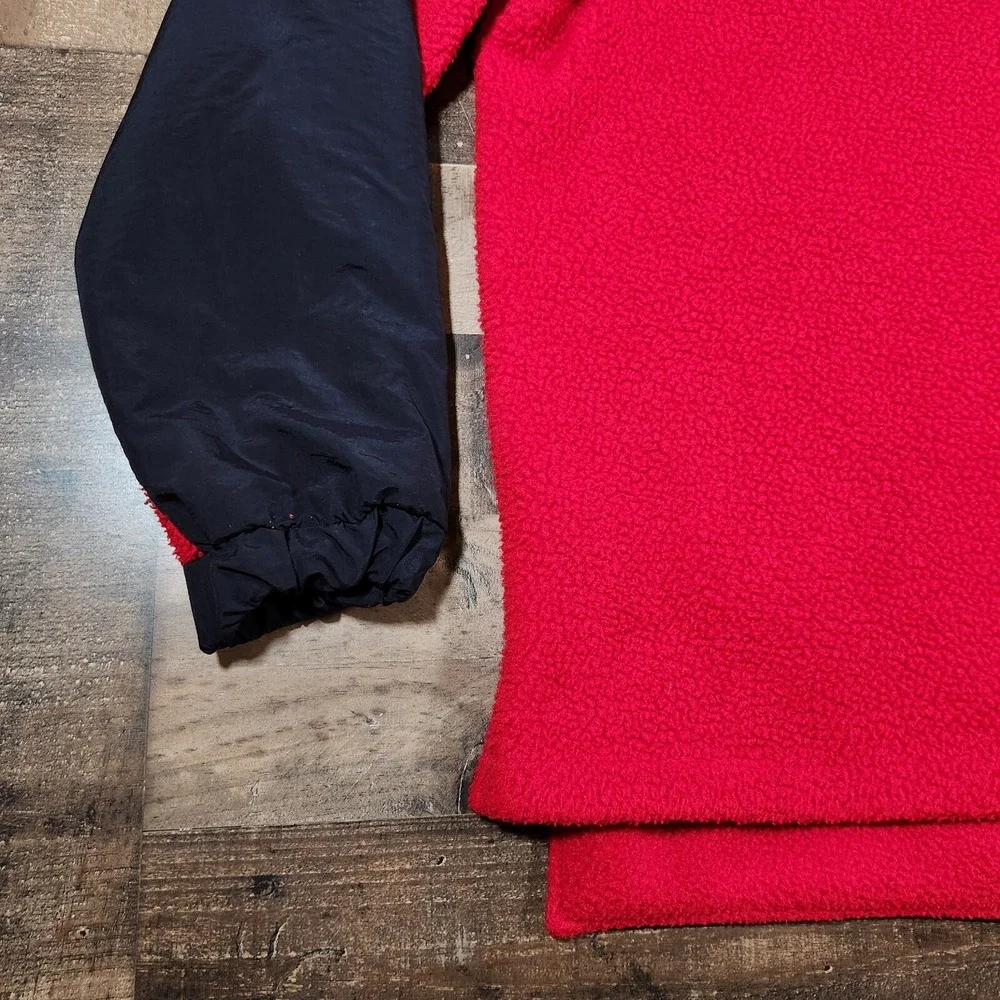 Vintage Ralph Lauren Polo Sport Sweater Mens Large Red Fleece 1/4 Zip 90s